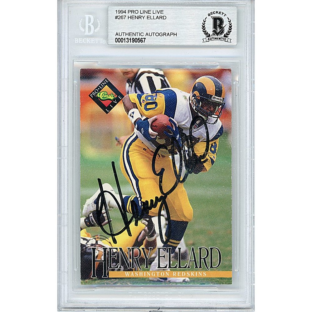 Henry Ellard LA Rams Signed 1994 Pro Line Football Card Beckett BAS Autographed